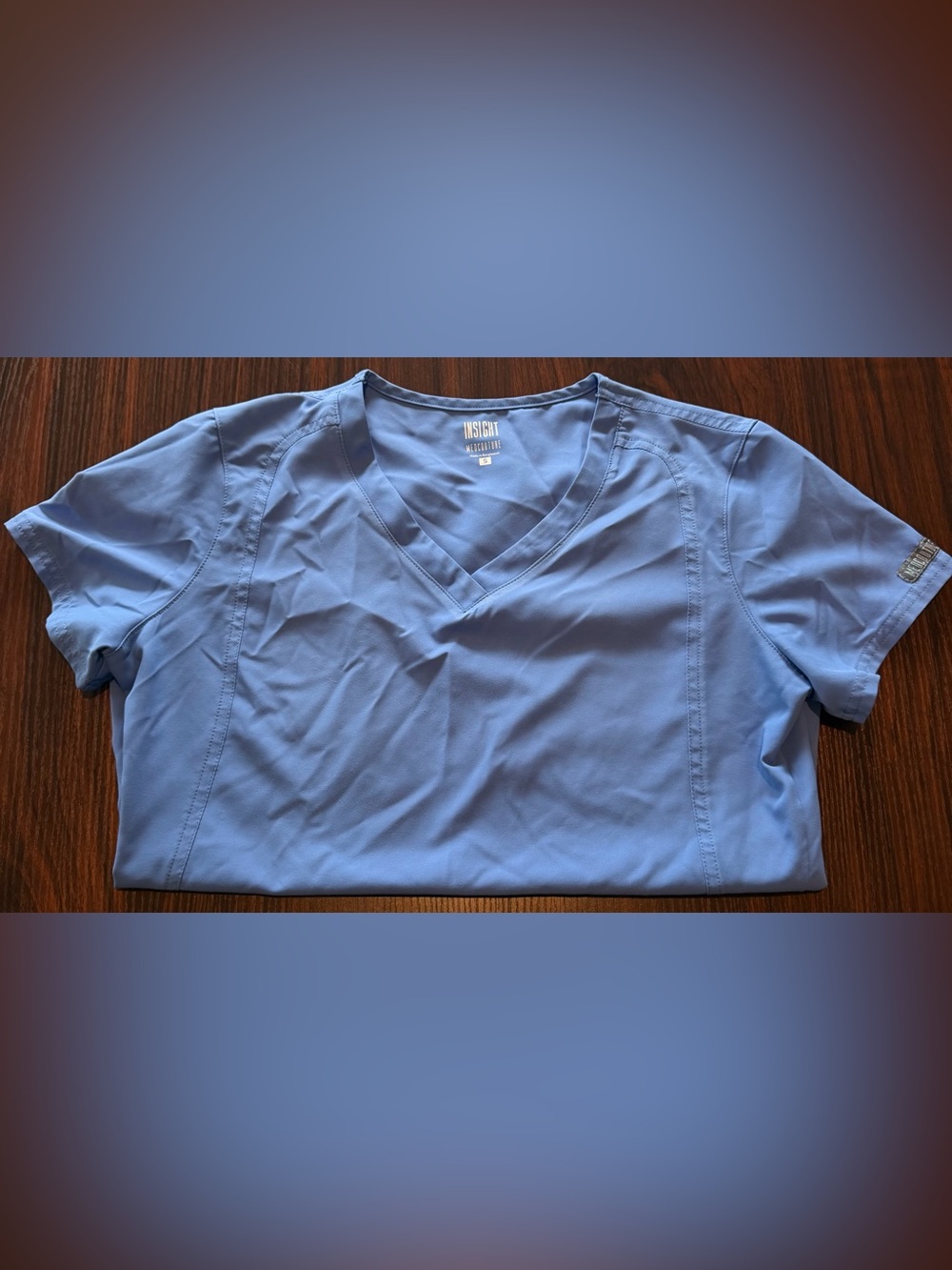 Med Couture Insight Women’s Ceil Blue V-Neck Scrub Top Size S